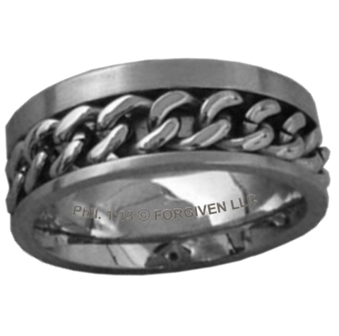 Philippians 1:13 Christian Chain Ring - Click Image to Close